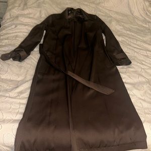 Faux silk duster with belt